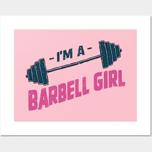 Barbell Girl Power - Fitness Enthusiast Statement Graphic Posters and Art